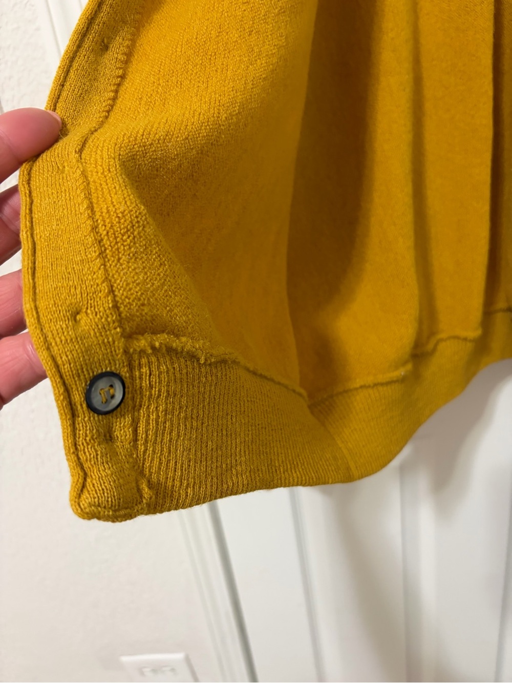 VTG 60s Arnold Palmar Robert Bruce Alpaca Wool Mustard Cardigan Sweater M Men - Picture 9 of 14